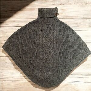 Blue Roots Cable Knit Turtleneck Sweater Poncho.